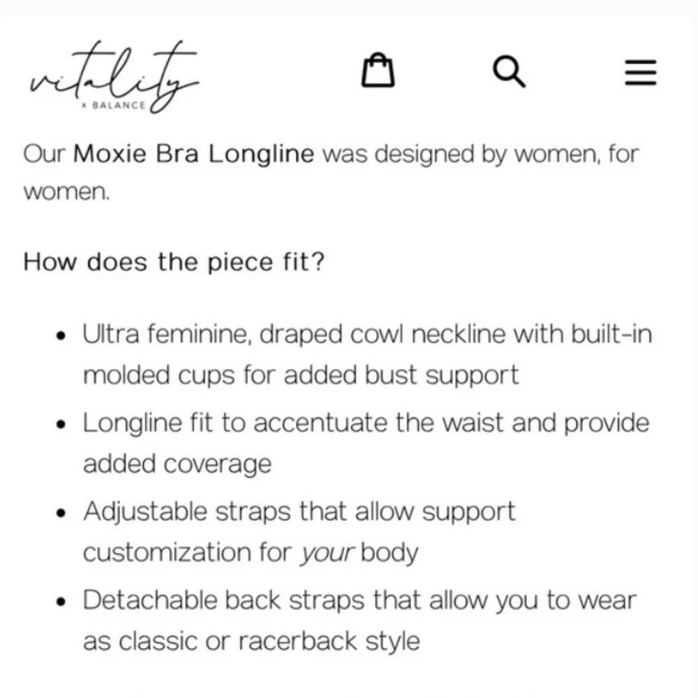 Like New Vitality Balance Athletica The Moxie Longline Bra in Cumulus - Picture 8 of 10